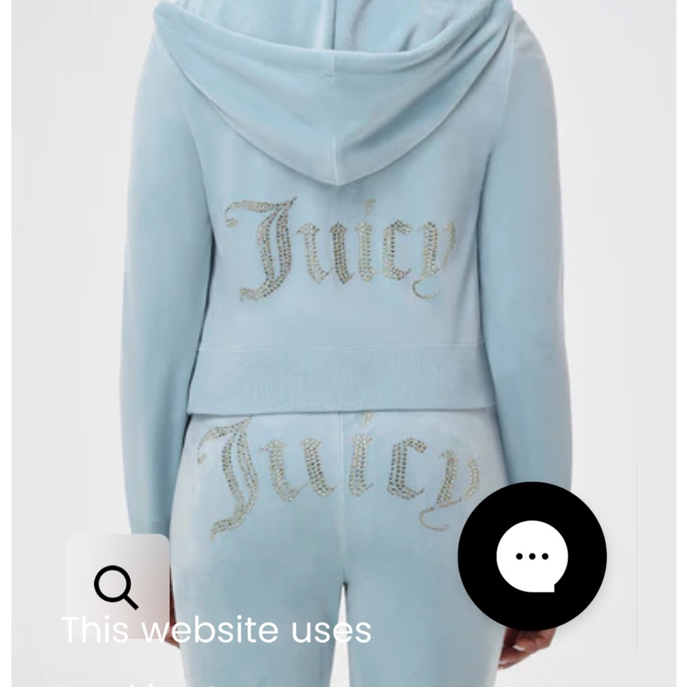 Juicy Couture Light Blue Velour Hoodie Set
